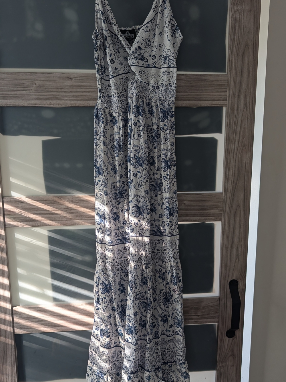 Angie Blue and White Floral Maxi Dress
